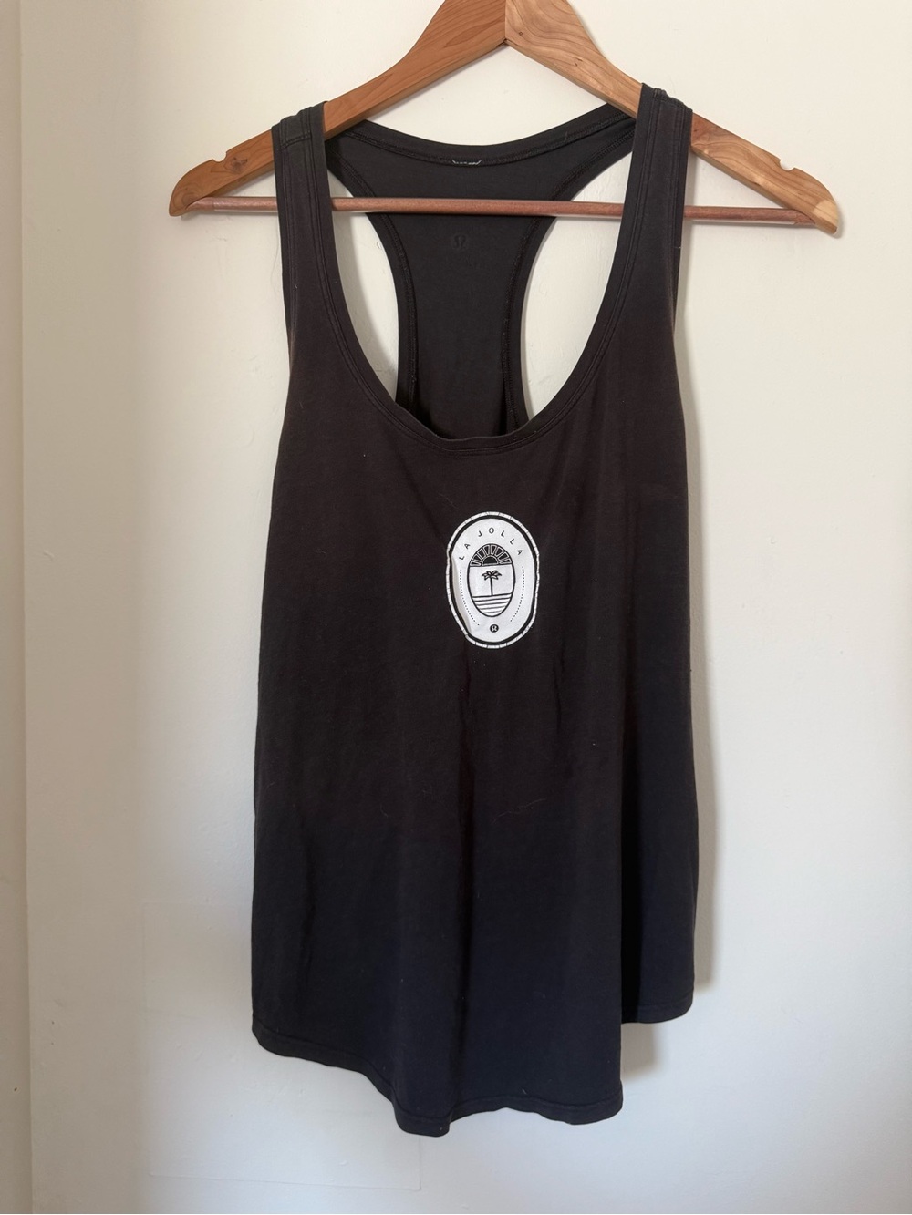 Lululemon Black Racerback Love Tank Top with Center Logo Cities Edition La Jolla